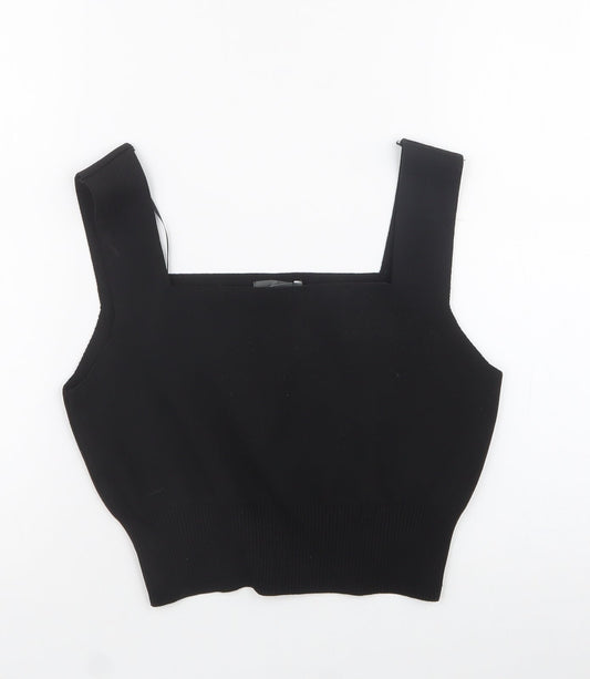 Primark Womens Black  Polyester Basic Tank Size M Square Neck