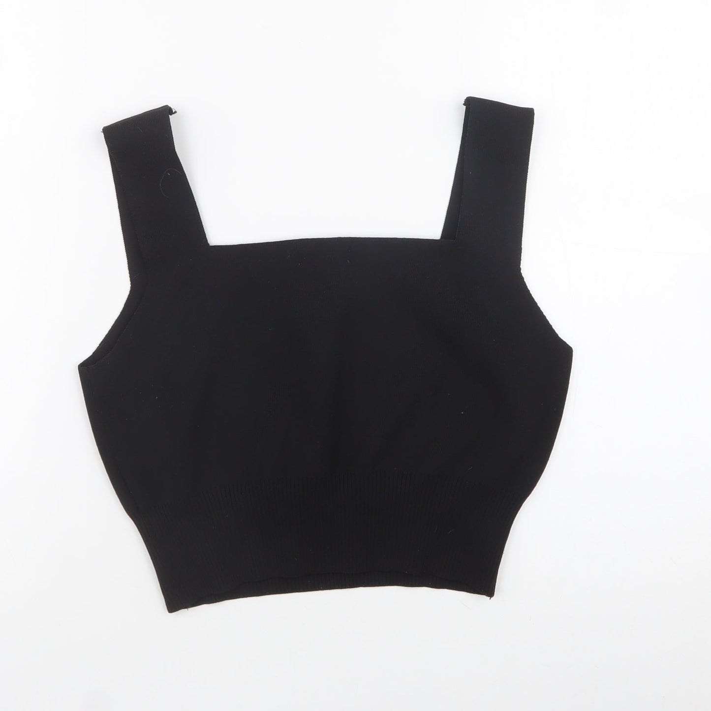 Primark Womens Black  Polyester Basic Tank Size M Square Neck