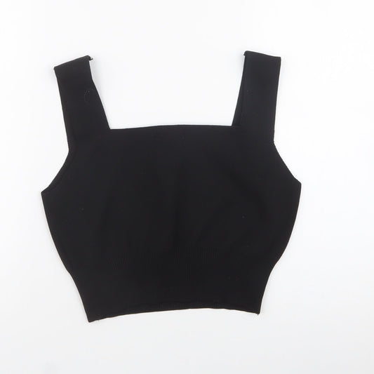 Primark Womens Black  Polyester Basic Tank Size M Square Neck