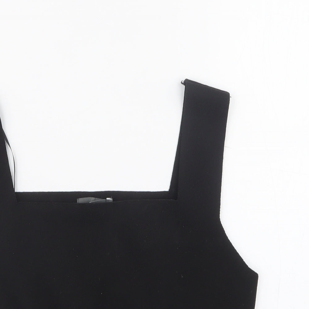 Primark Womens Black  Polyester Basic Tank Size M Square Neck