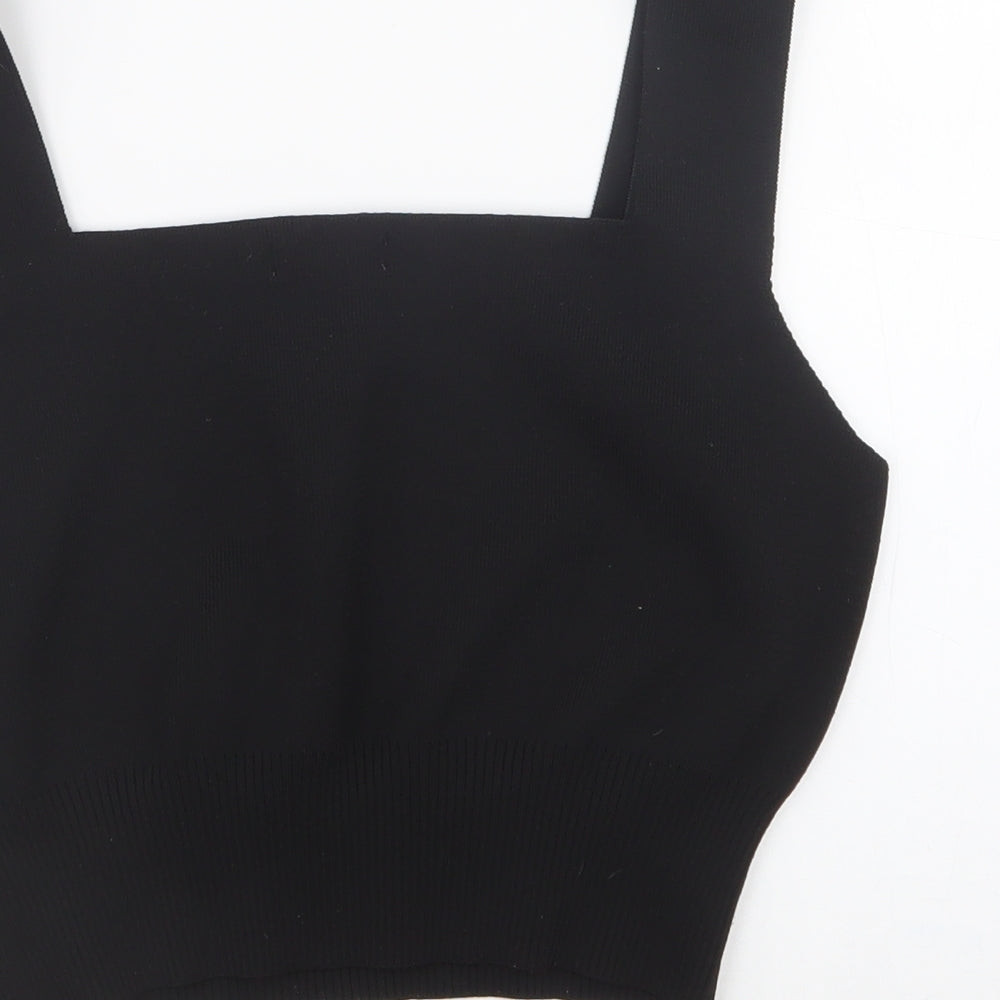 Primark Womens Black  Polyester Basic Tank Size M Square Neck