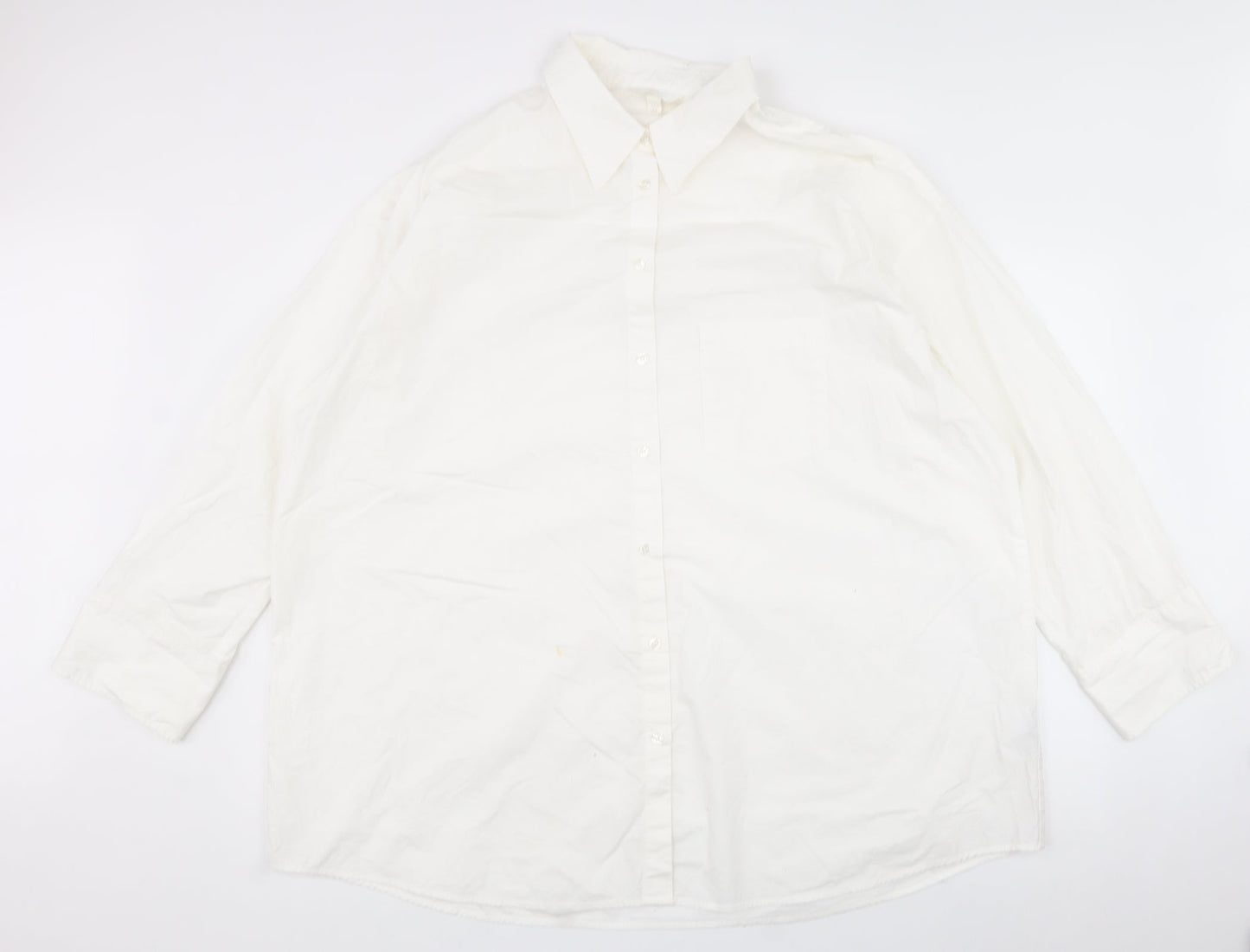 Mens UK Size XL h&m White  Button-Up Long Sleeve Casual Shirt