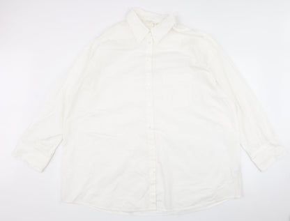 Mens UK Size XL h&m White  Button-Up Long Sleeve Casual Shirt