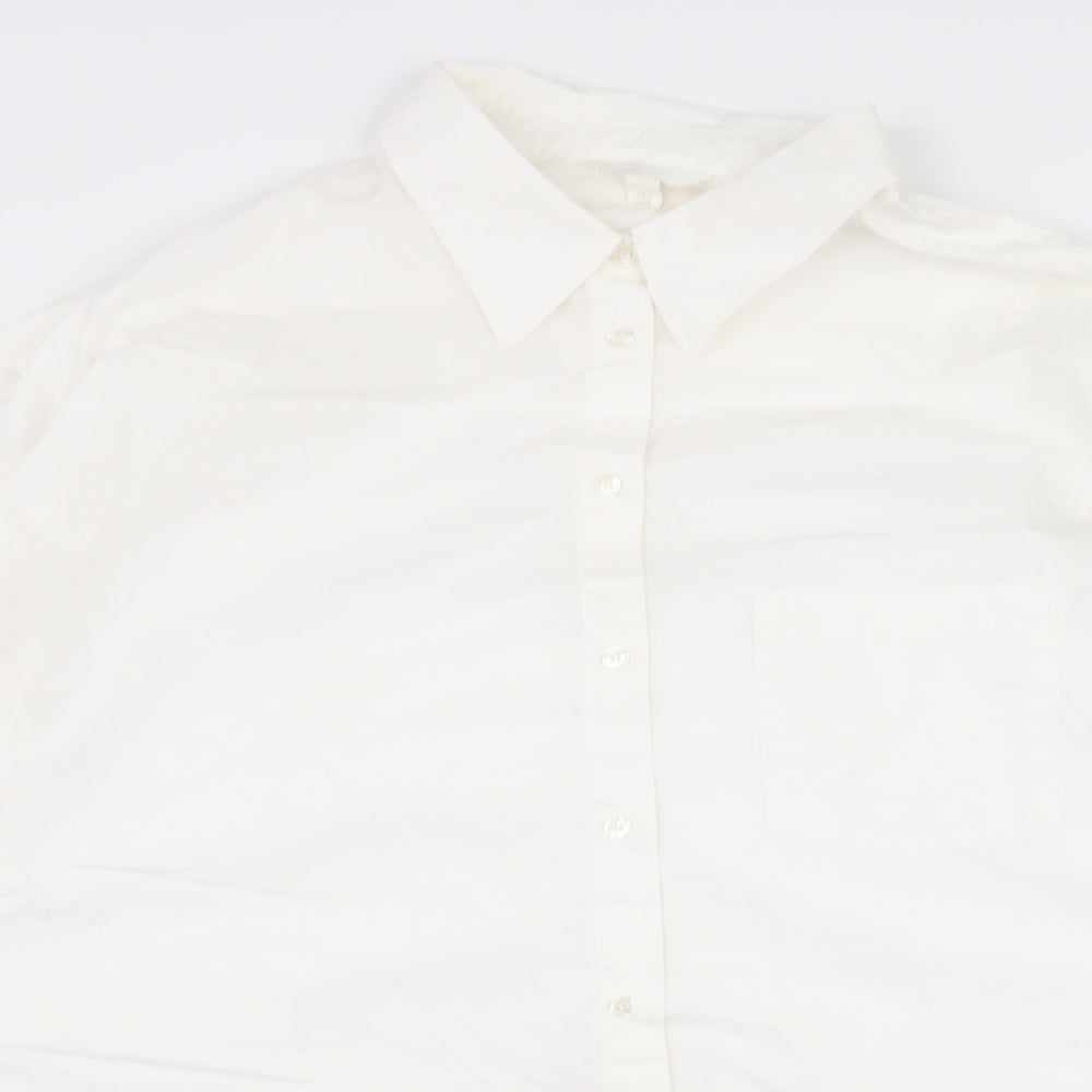 Mens UK Size XL h&m White  Button-Up Long Sleeve Casual Shirt