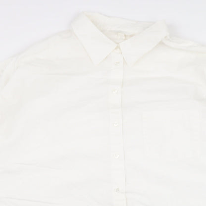 Mens UK Size XL h&m White  Button-Up Long Sleeve Casual Shirt