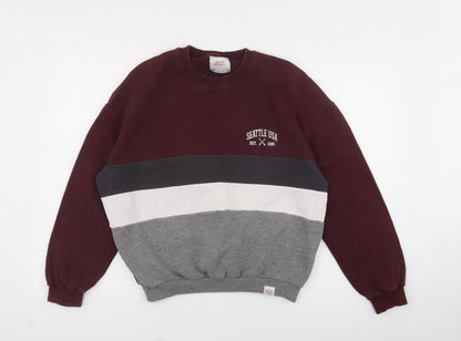 Mens UK Size XS Pull&Bear Purple Pullover Sweatshirt