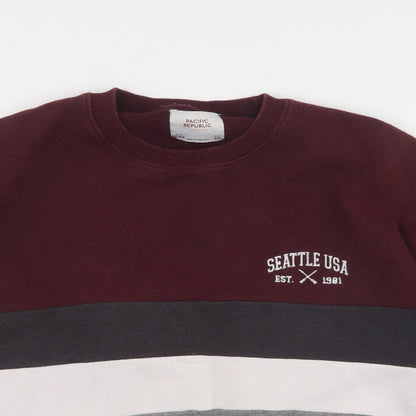 Mens UK Size XS Pull&Bear Purple Pullover Sweatshirt