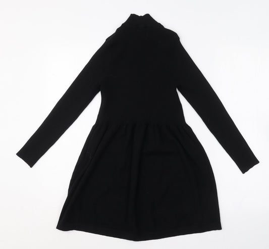 Primark Womens Black  Viscose Fit & Flare  Size M  Roll Neck