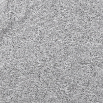 Dorothy Perkins Womens Grey  Polyester Basic T-Shirt Size 10 Round Neck - Lace sleeve