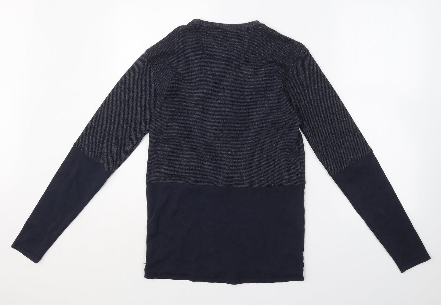 Twisted Soul Mens Blue Round Neck  Cotton Pullover Jumper Size S