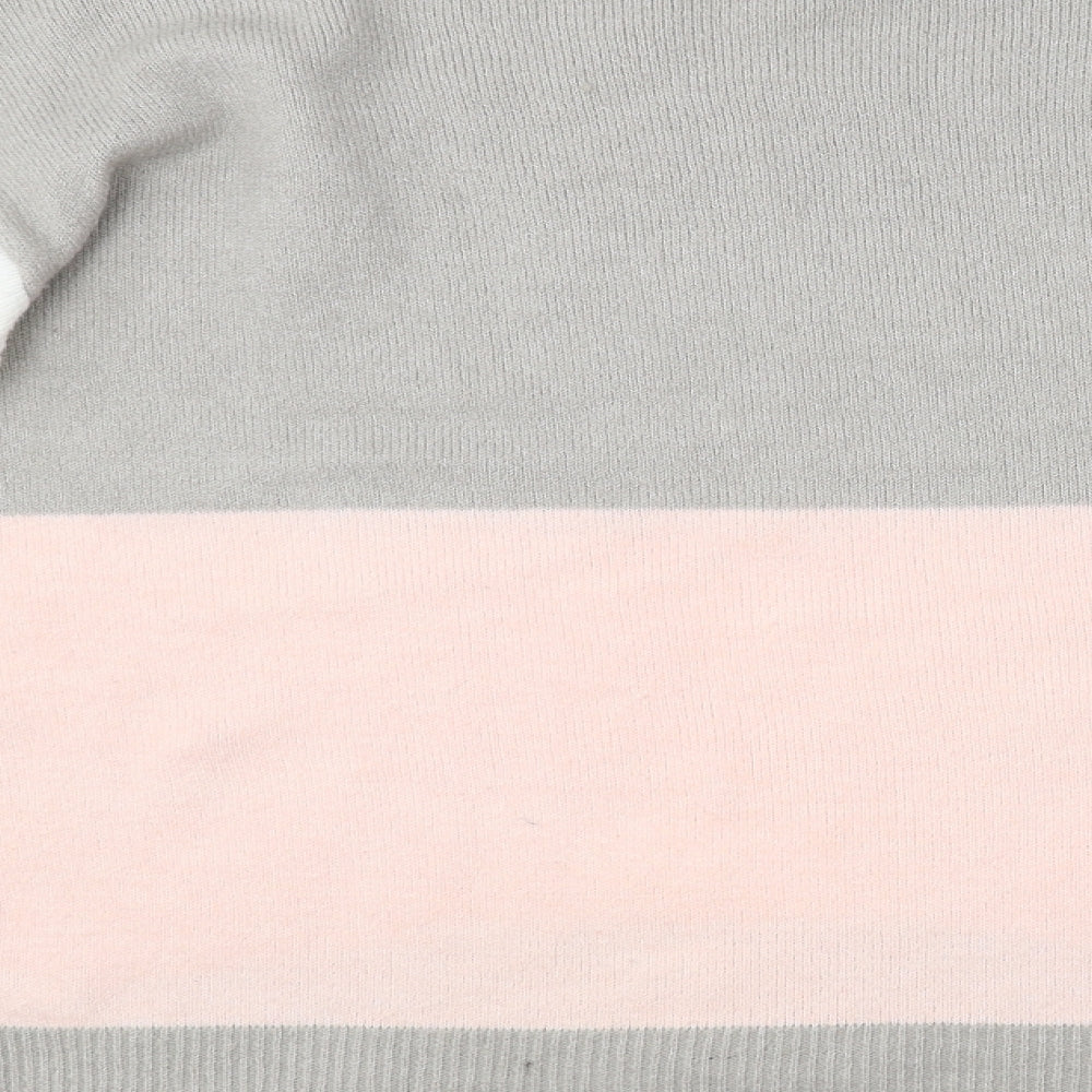 Nutmeg Womens Multicoloured Crew Neck  Acrylic Pullover Jumper Size 10