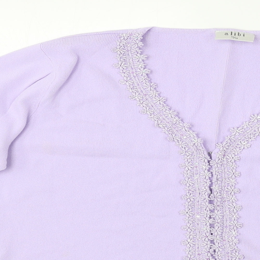 Womens UK Size 16 Alibi Purple Pullover Jumper