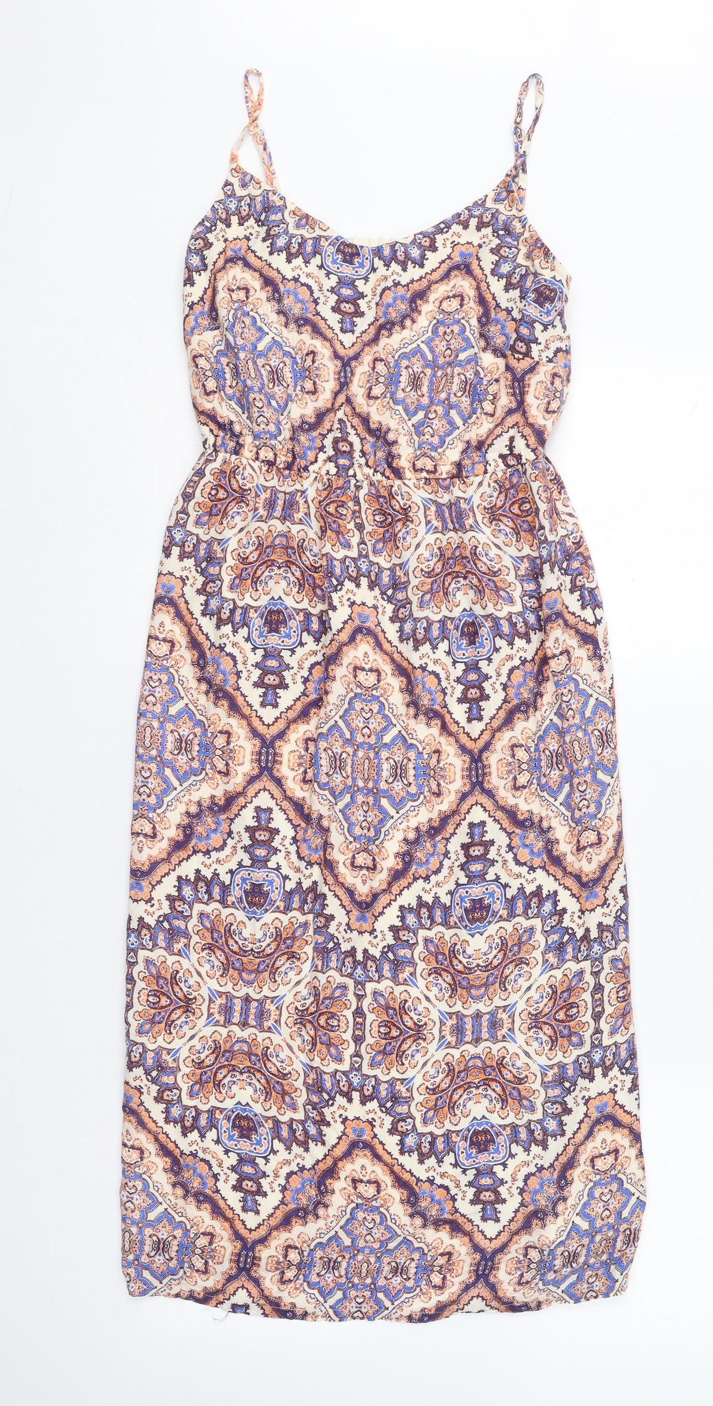 New Look Womens Multicoloured Paisley Polyester Skater Dress  Size 8  Sweetheart