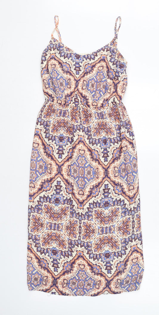 New Look Womens Multicoloured Paisley Polyester Skater Dress  Size 8  Sweetheart