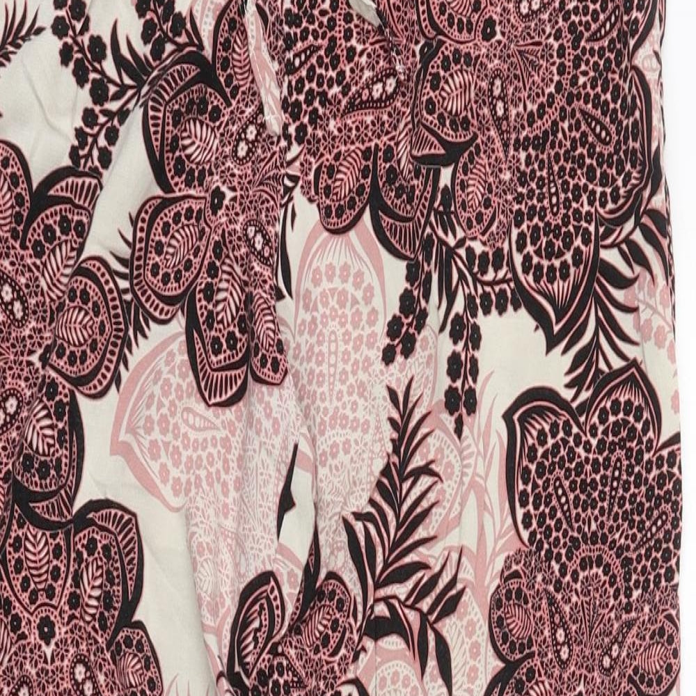 F&F Womens Multicoloured Geometric Viscose Bloomer Trousers Size 10 L24.5 in Regular