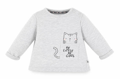 F&F  Grey  Cotton Pullover Polo Size 0-3 Months Round Neck