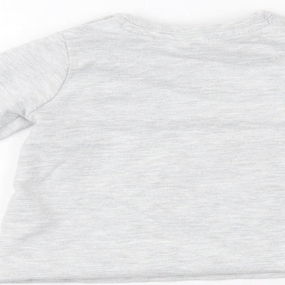 F&F  Grey  Cotton Pullover Polo Size 0-3 Months Round Neck