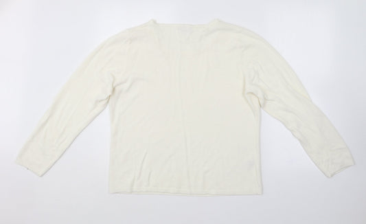 Matalan Womens Ivory Round Neck  Acrylic Pullover Jumper Size 22
