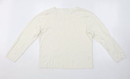 Matalan Womens Ivory Round Neck  Acrylic Pullover Jumper Size 22