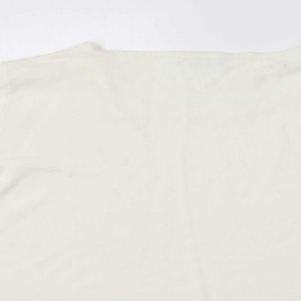 Matalan Womens Ivory Round Neck  Acrylic Pullover Jumper Size 22