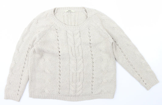 Womens UK Size S Oasis Beige Pullover Jumper