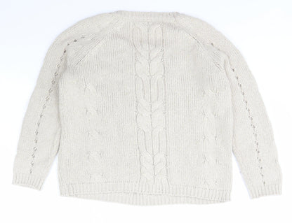 Womens UK Size S Oasis Beige Pullover Jumper