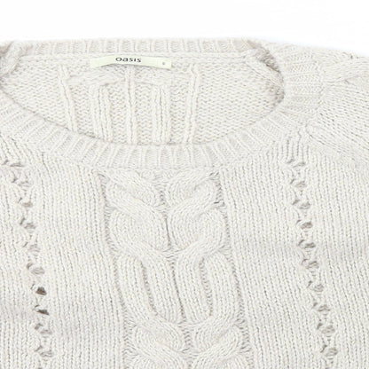 Womens UK Size S Oasis Beige Pullover Jumper