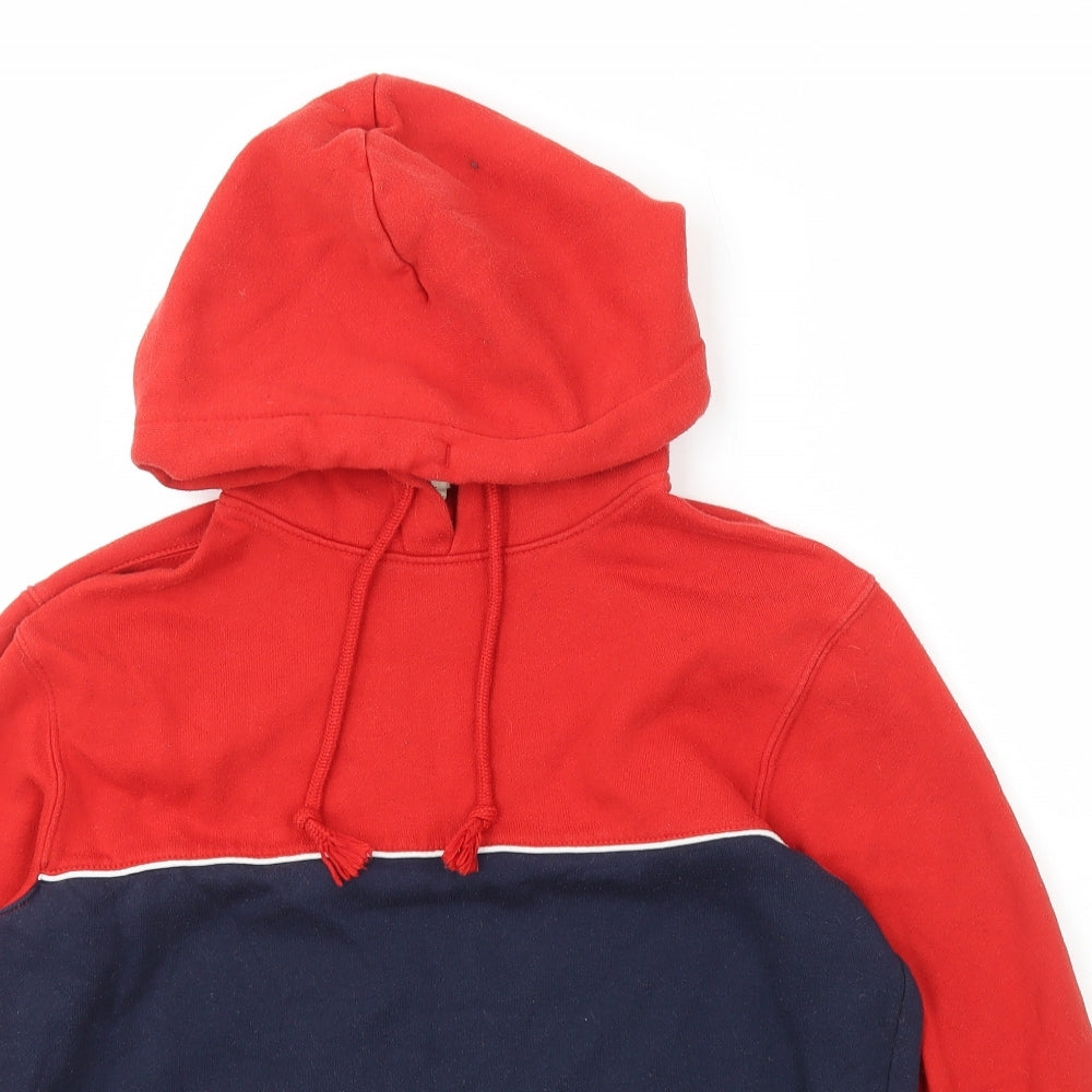 H&M Womens Red Striped Cotton Pullover Hoodie Size S  Pullover