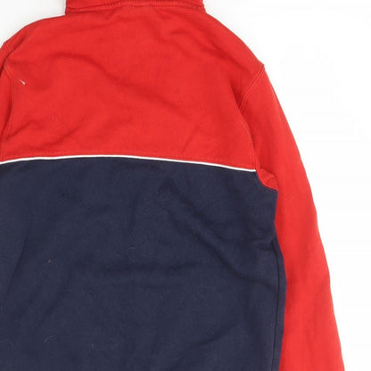 H&M Womens Red Striped Cotton Pullover Hoodie Size S  Pullover