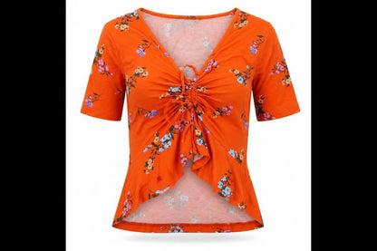 Womens UK Size 8 Primark Orange Basic T-Shirt