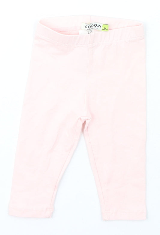 Losan Girls Pink  Cotton Jogger Leggings Size 12 Months  Pullover