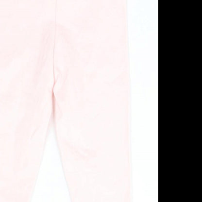 Losan Girls Pink  Cotton Jogger Leggings Size 12 Months  Pullover