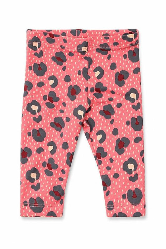 F&F Girls Pink Animal Print Cotton Jogger Trousers Size 3-6 Months