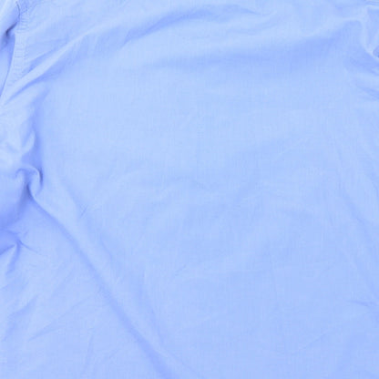 Hutson Harbour Mens Blue  Polyester  Button-Up Size 15.5 Collared Button