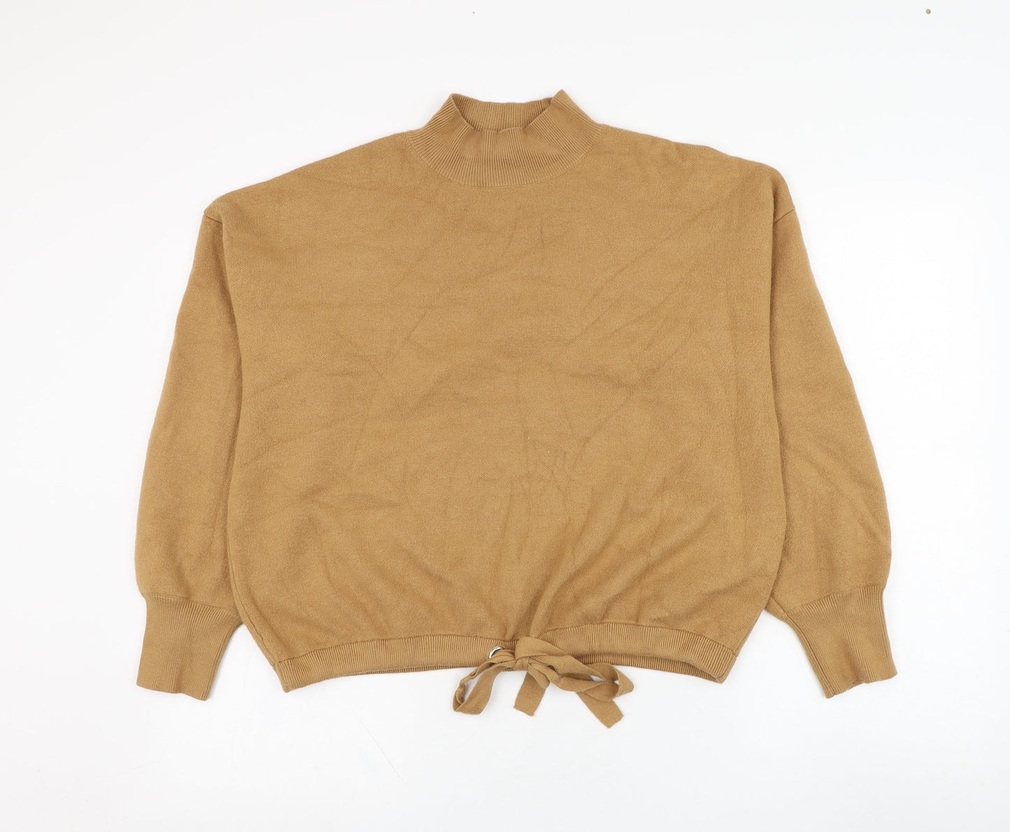 Primark Womens Brown Mock Neck  Viscose Pullover Jumper Size 14