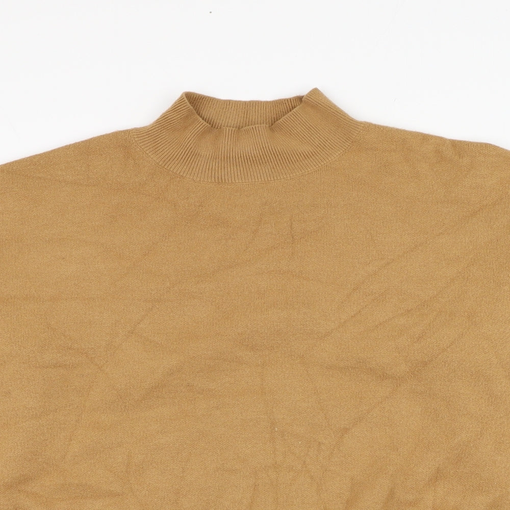 Primark Womens Brown Mock Neck  Viscose Pullover Jumper Size 14