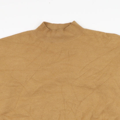 Primark Womens Brown Mock Neck  Viscose Pullover Jumper Size 14
