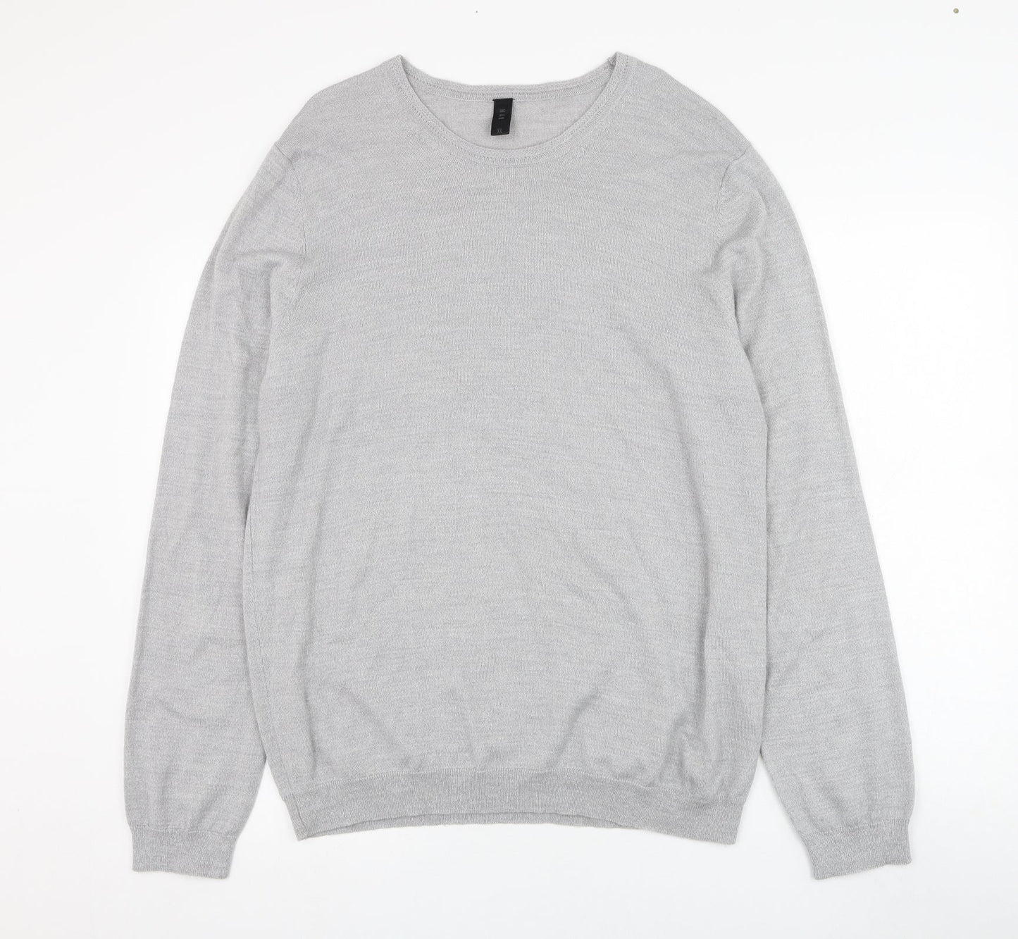 Lipsy Mens Grey Round Neck  Acrylic Pullover Jumper Size XL