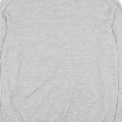 Lipsy Mens Grey Round Neck  Acrylic Pullover Jumper Size XL