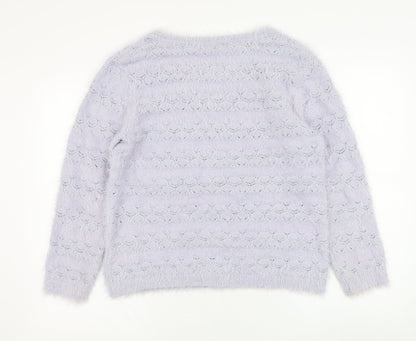 Damart Womens Purple Round Neck  Polyamide Pullover Jumper Size 14