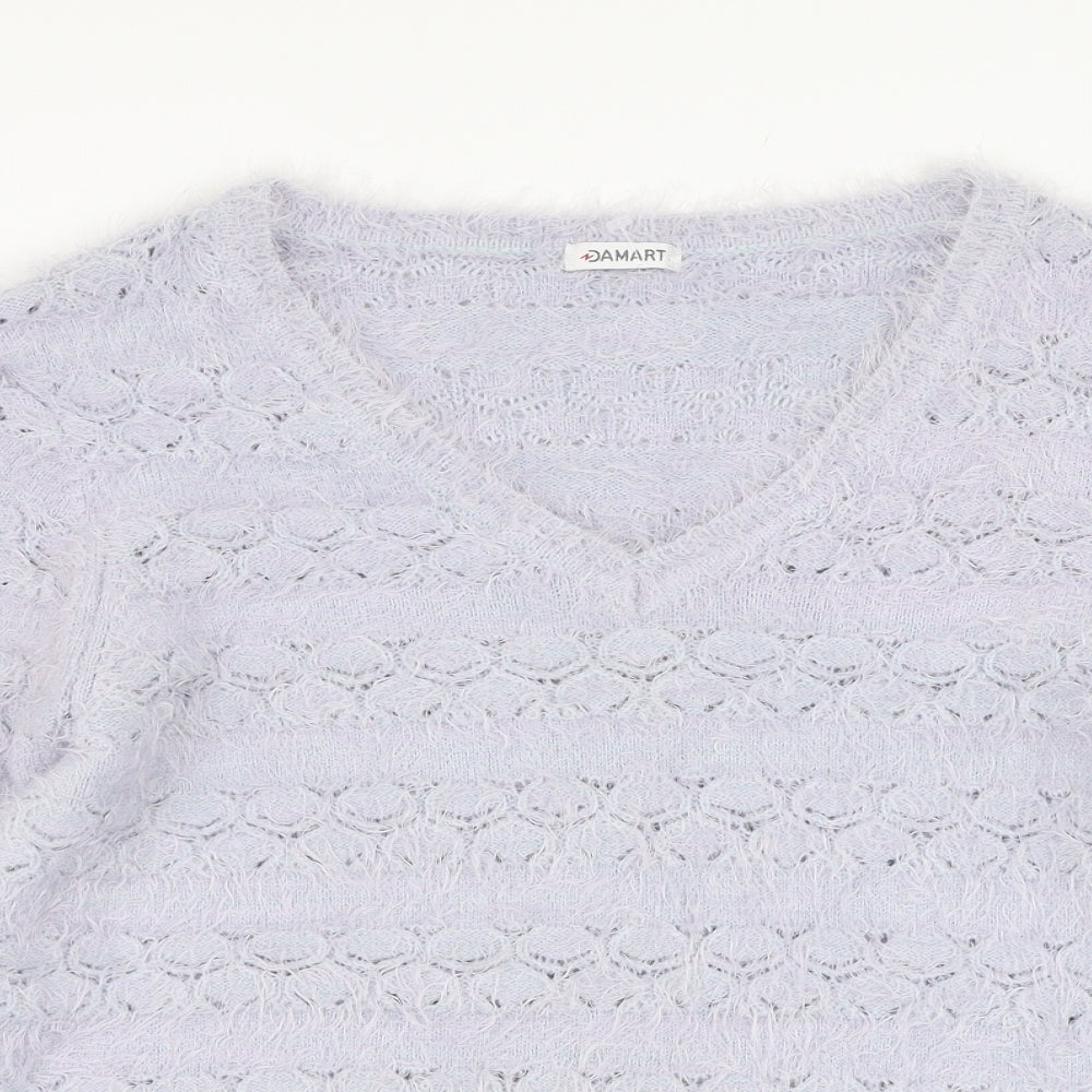 Damart Womens Purple Round Neck  Polyamide Pullover Jumper Size 14