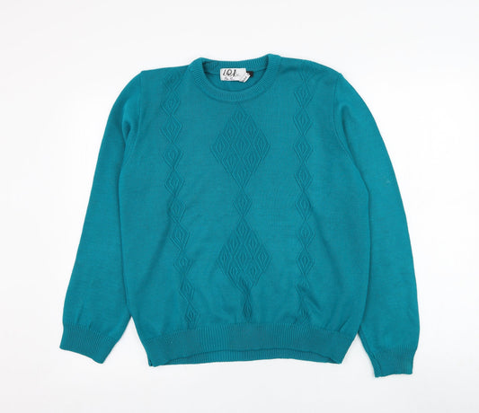 Womens UK Size M Classic Green Pullover Jumper