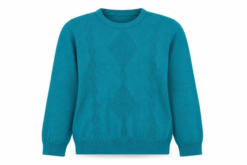 Classics Womens Green Round Neck  Acrylic Pullover Jumper Size M