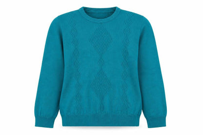 Classics Womens Green Round Neck  Acrylic Pullover Jumper Size M