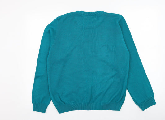 Womens UK Size M Classic Green Pullover Jumper