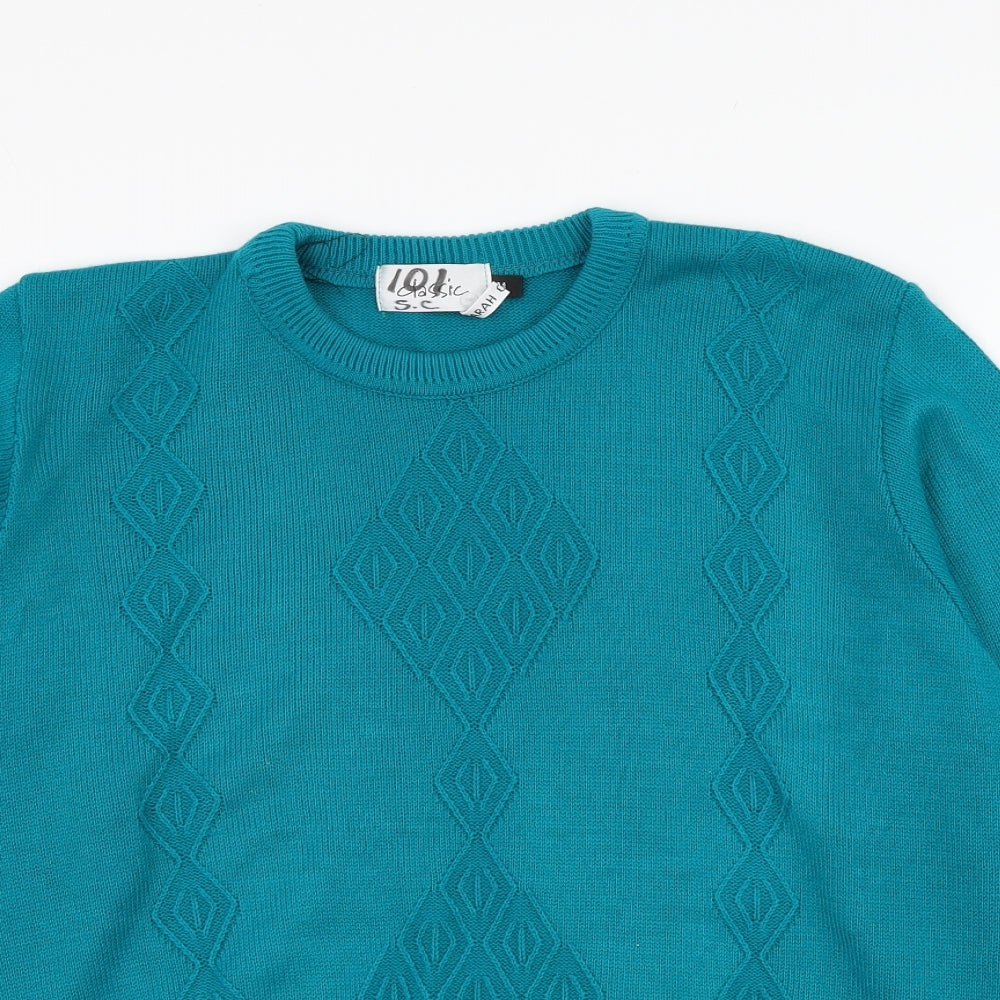 Womens UK Size M Classic Green Pullover Jumper