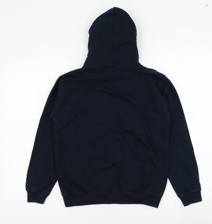 Just Hoods Boys Black  Cotton Pullover Hoodie Size 9-10 Years  Pullover
