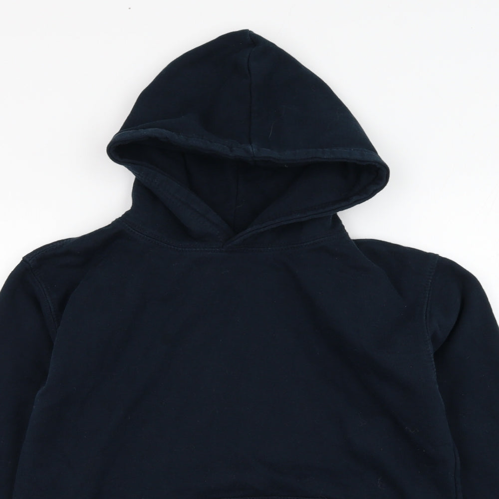 Just Hoods Boys Black  Cotton Pullover Hoodie Size 9-10 Years  Pullover