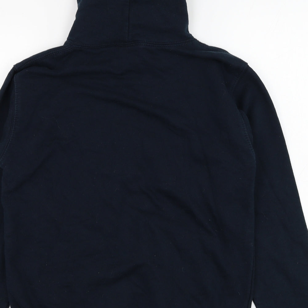 Just Hoods Boys Black  Cotton Pullover Hoodie Size 9-10 Years  Pullover