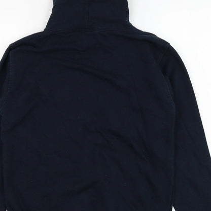 Just Hoods Boys Black  Cotton Pullover Hoodie Size 9-10 Years  Pullover
